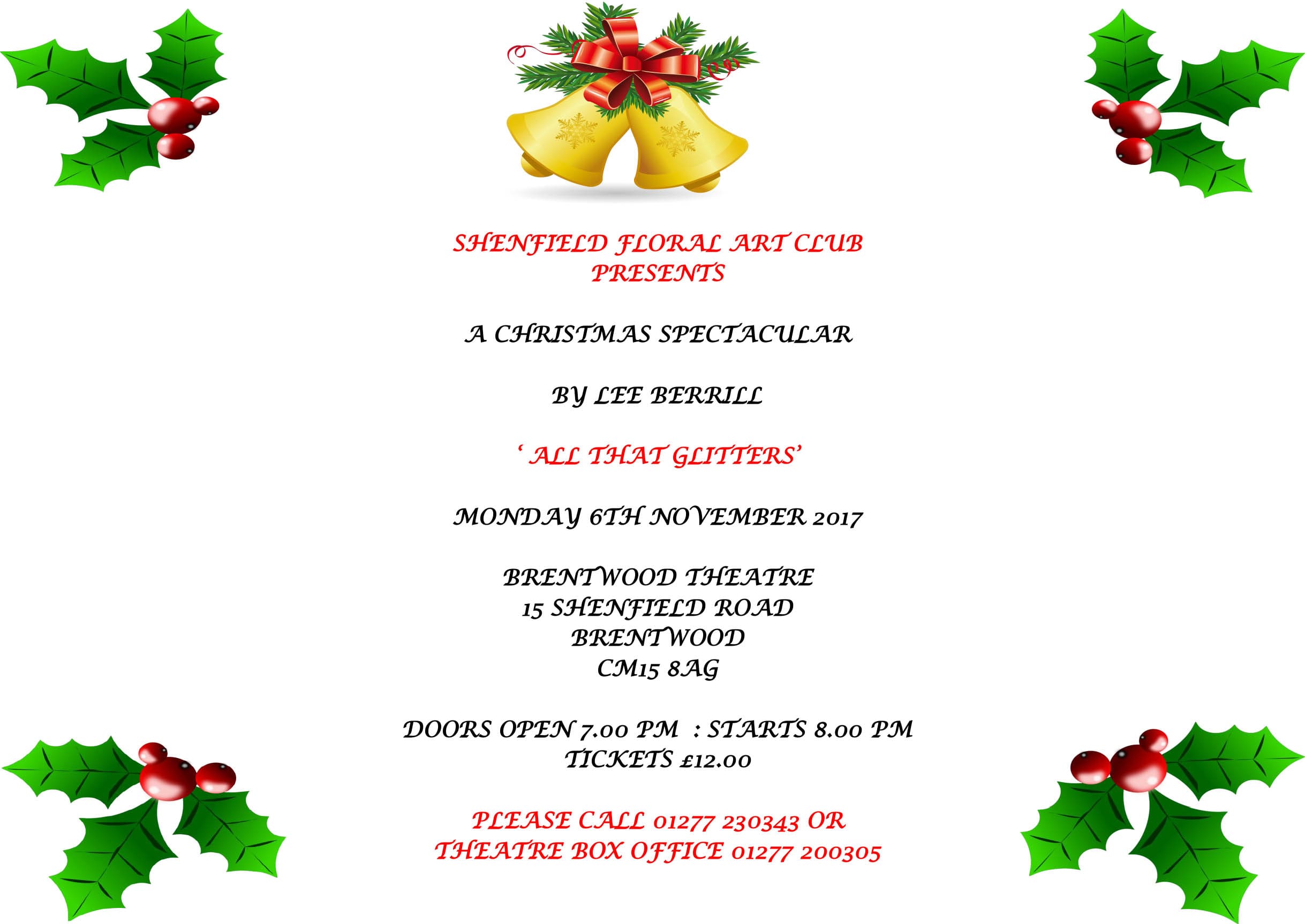 Shenfield Floral Art Club | All That Glitters | Brentwood Theatre