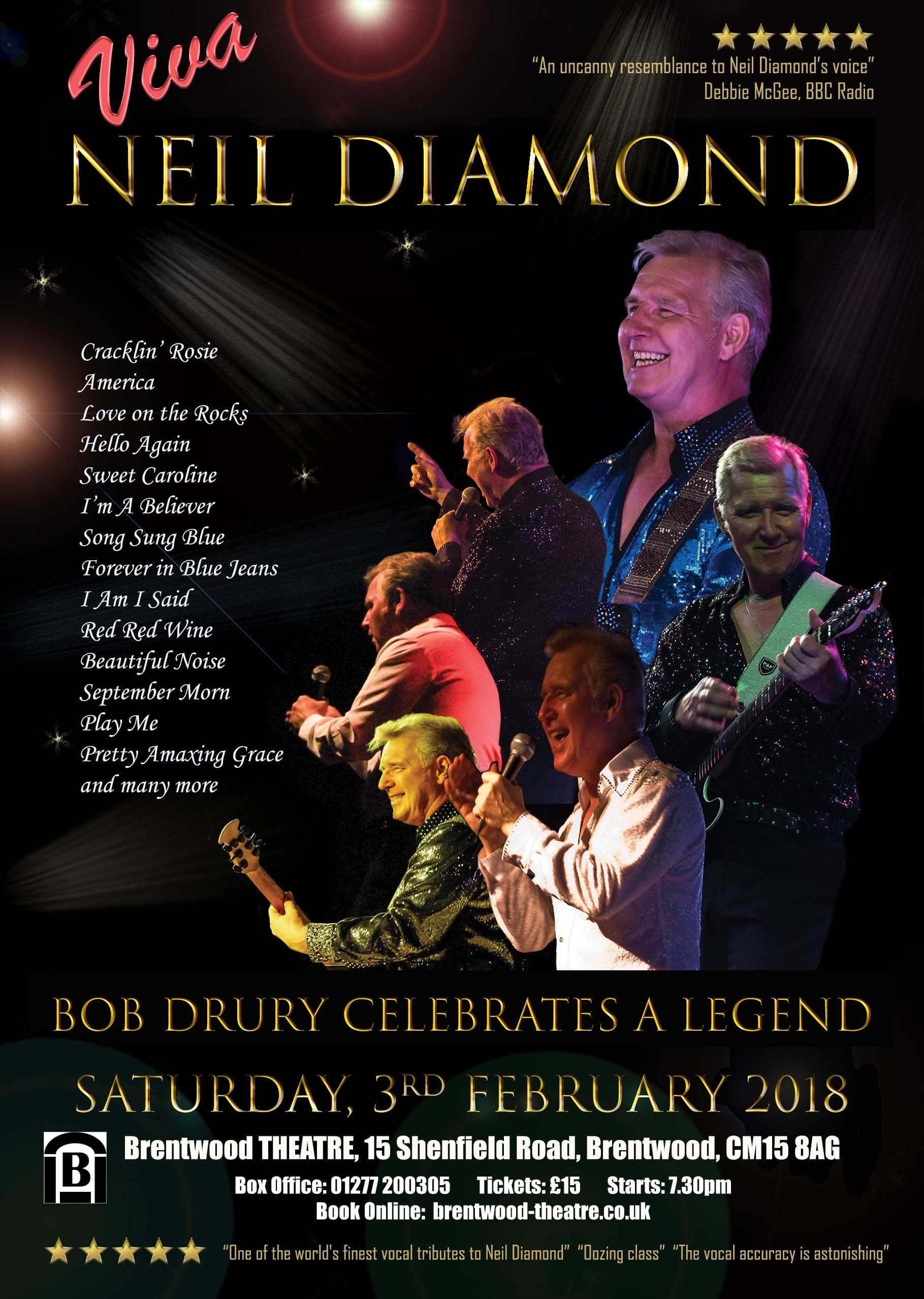 Bob Drury's VIVA NEIL DIAMOND | Brentwood Theatre
